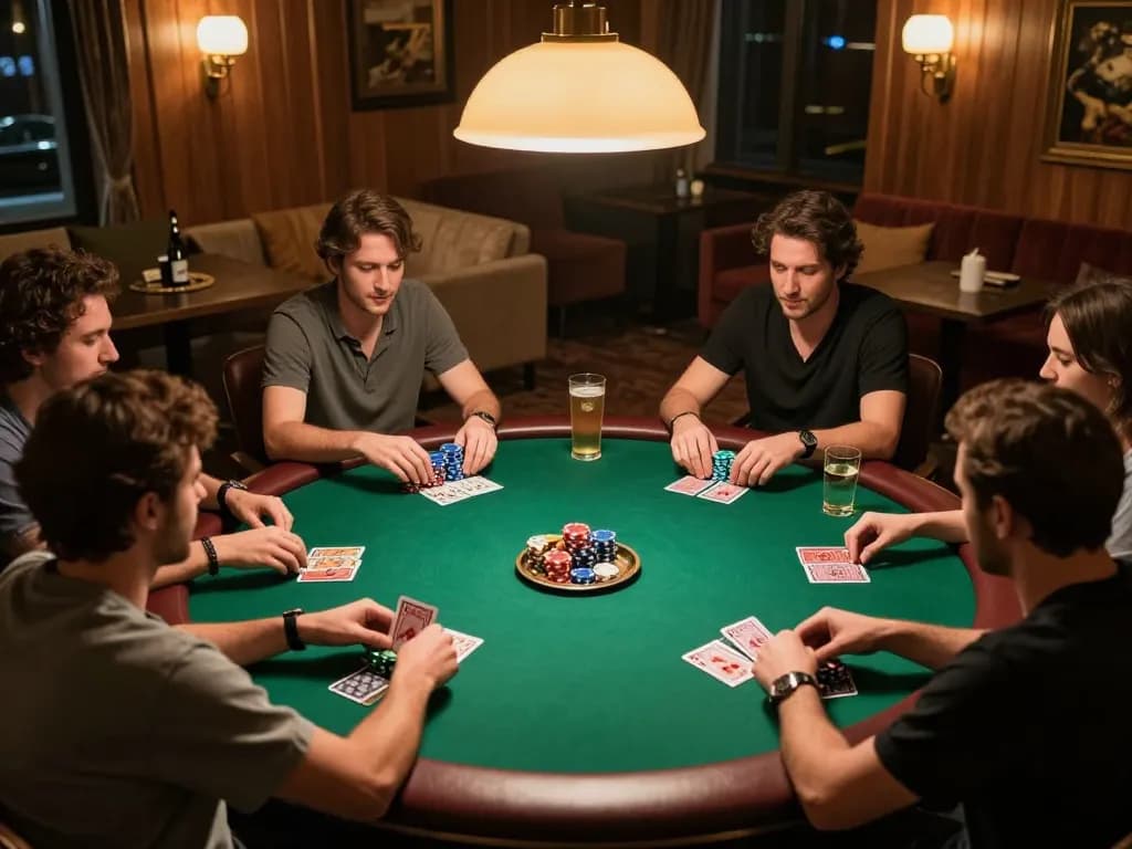 Engage in thrilling nsfw games mod action at a cozy poker night with friends.