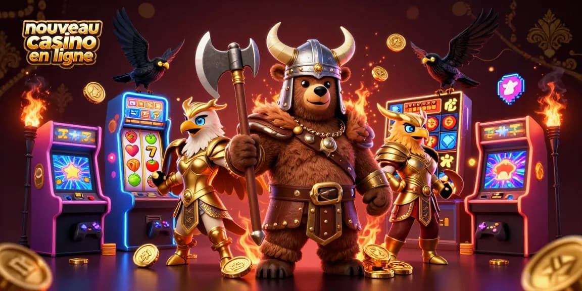 Plongez dans le nouveau casino en ligne avec un ours viking et des machines à sous colorées.