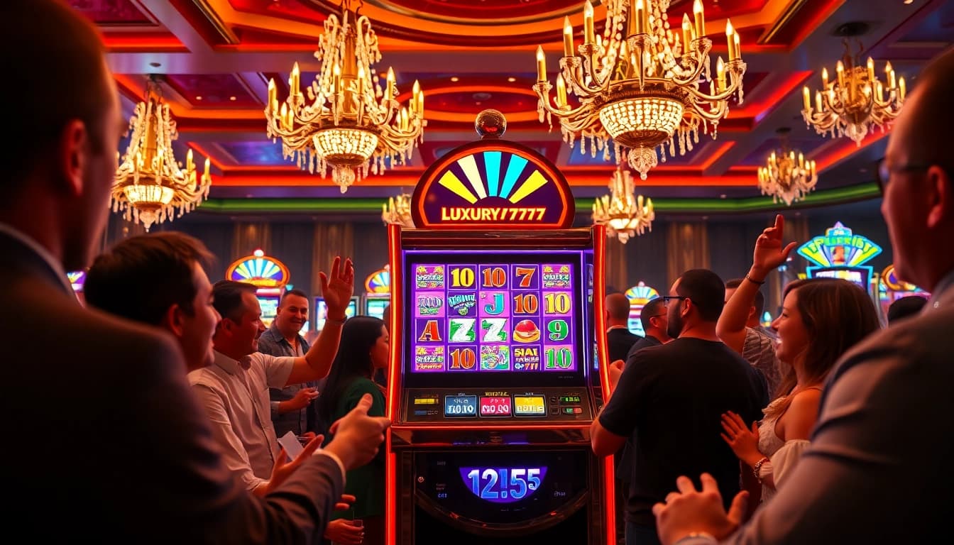 Mainkan luxury777 slot dengan desain mewah dan suasana kasino yang meriah.