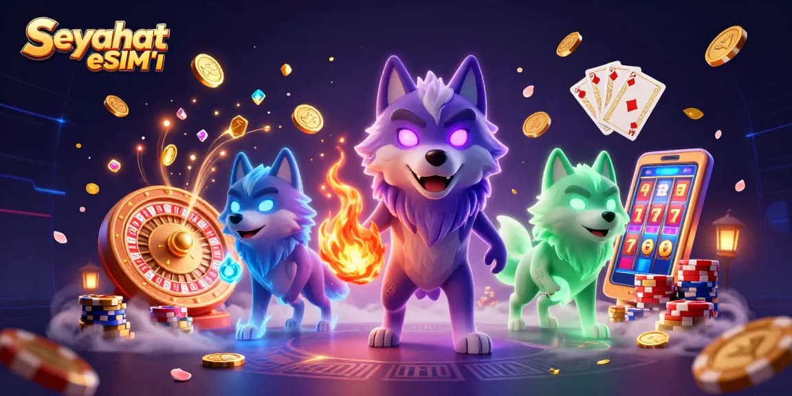 Seyahat eSIM'ı ile kazanma şansını yükselterek zengin oyun deneyimi sunan bir casino sahnesi