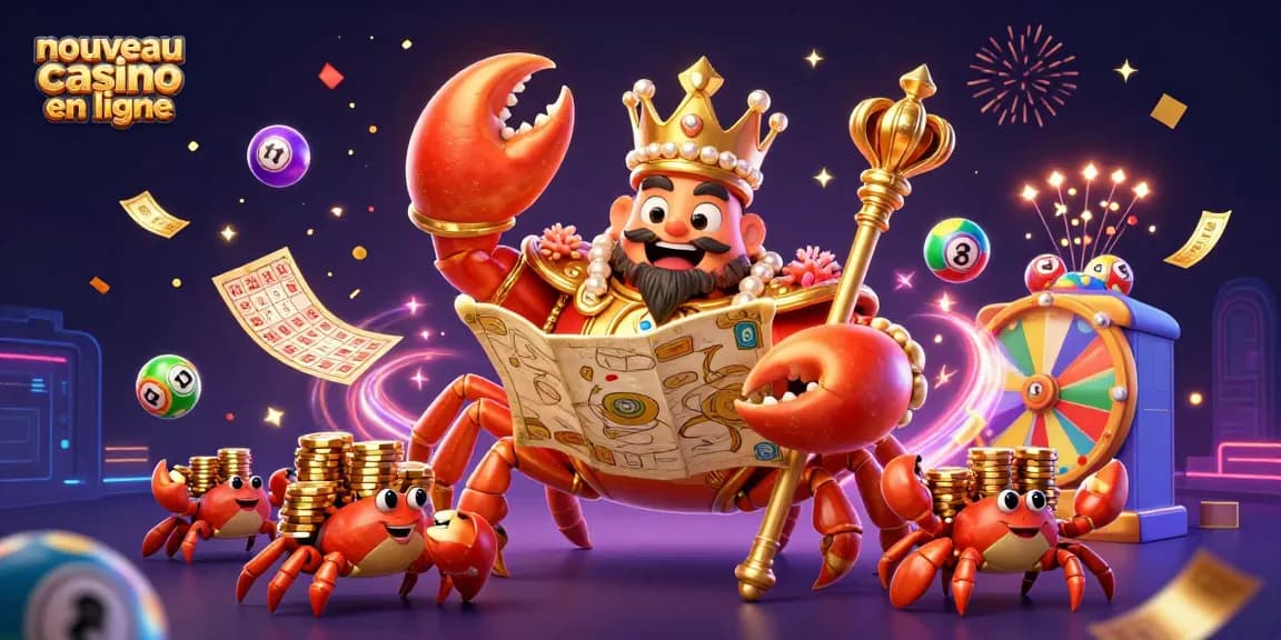 Engagez-vous dans un nouveau casino en ligne avec le crabe empereur et des éléments de chance.