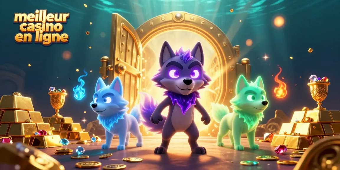 Plongez dans l'univers du meilleur casino en ligne avec une scène captivante de personnages de casino.