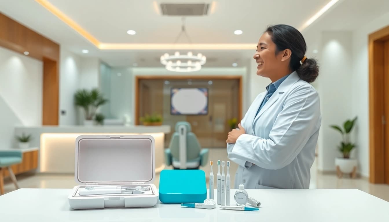 Best teeth whitening clinic in Kuala Lumpur with a friendly dentist and modern dental tools in a bright, welcoming environment.