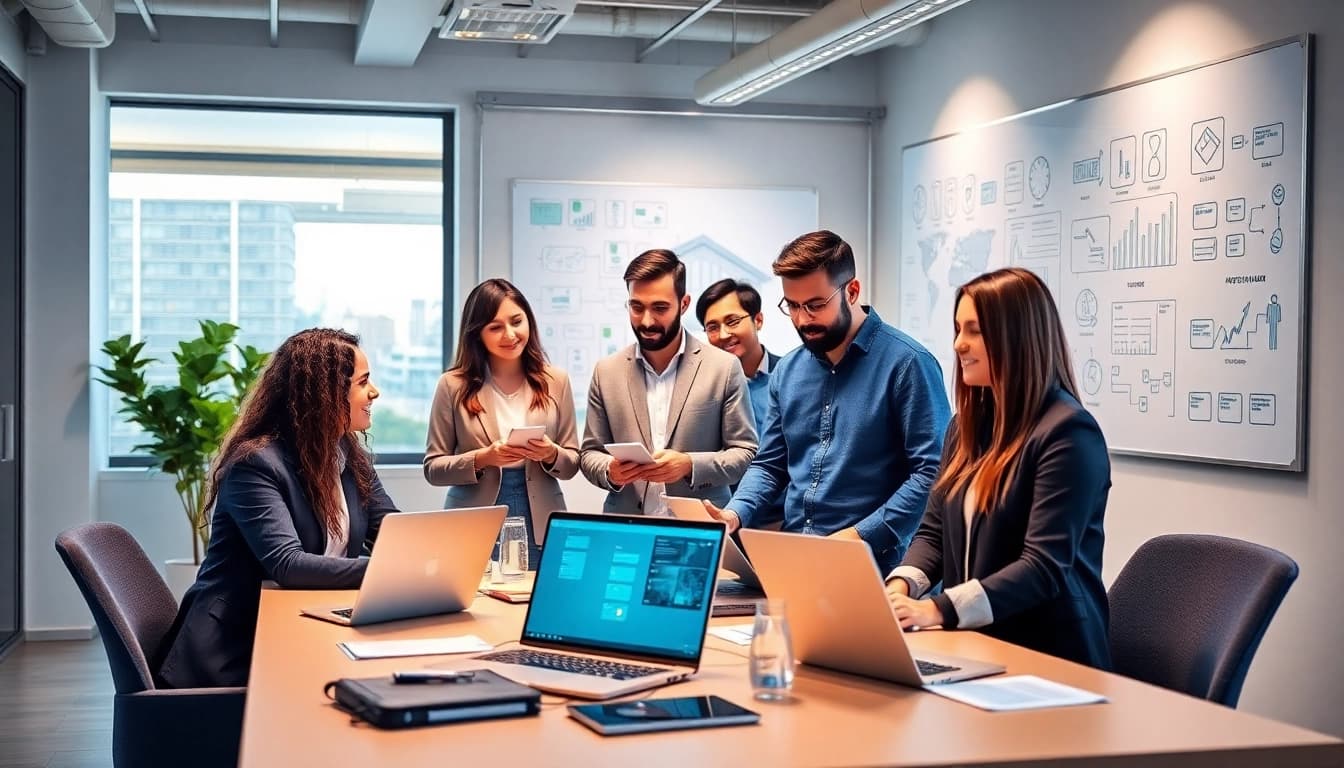 Outsourced IT Support Tampa team collaborating in a modern office setting.