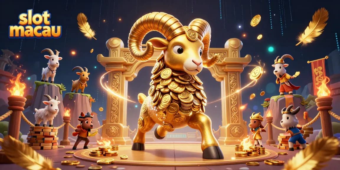 Experience thrilling action at slot macau with our vibrant golden ram and casino elements.