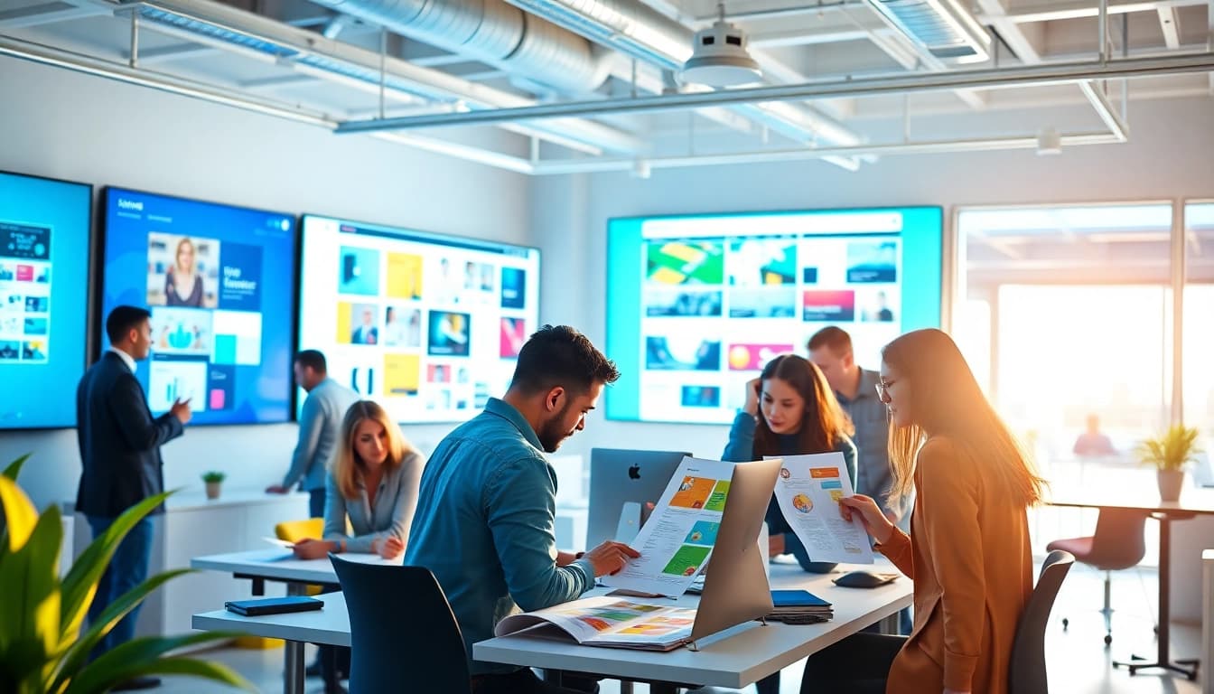 Webdesign Agentur im kreativen Arbeitsumfeld mit einem dynamischen Team und modernen Designs.