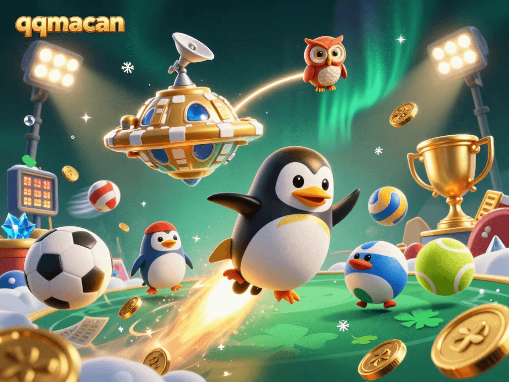 Win jackpots with qqmacan's epic penguin adventure featuring vibrant casino elements
