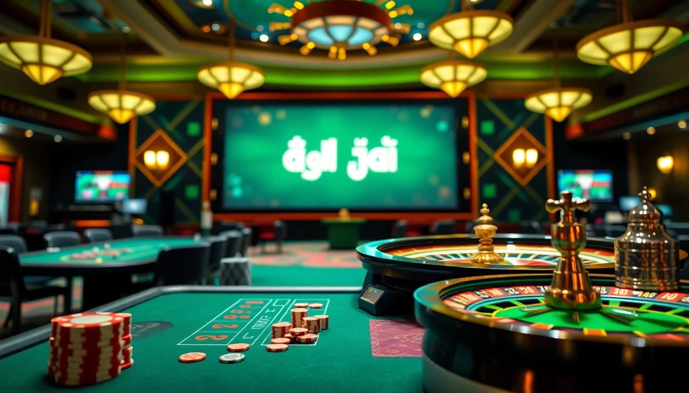 Engaging scene showcasing online gambling excitement with רמי אונליין prominently displayed.