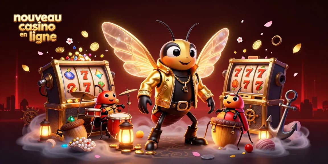 Plongez dans un nouveau casino en ligne avec des personnages 3D en pleine action, entourés d'éléments de jeux