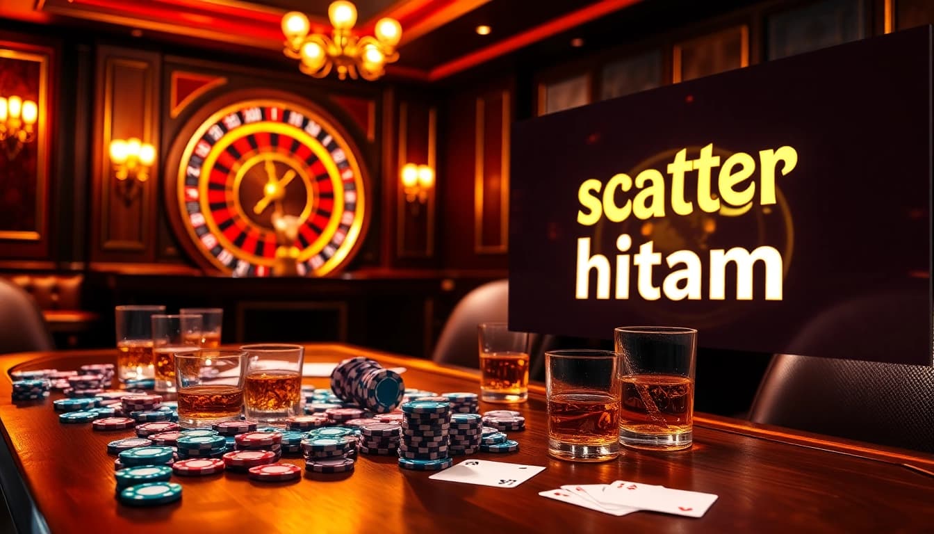 Winning strategy at a luxurious poker game featuring scatter hitam on the digital display