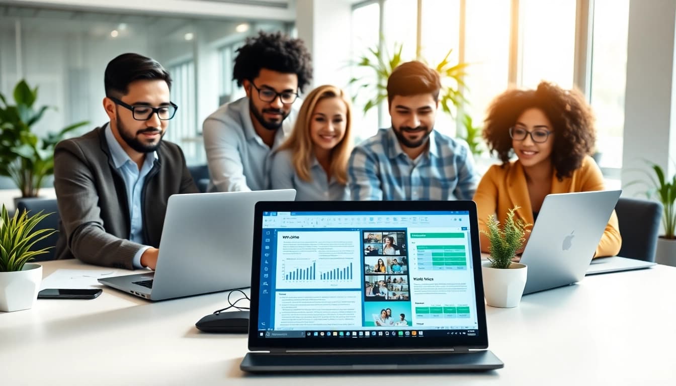 在现代办公环境中使用 WPS Office 进行团队协作。