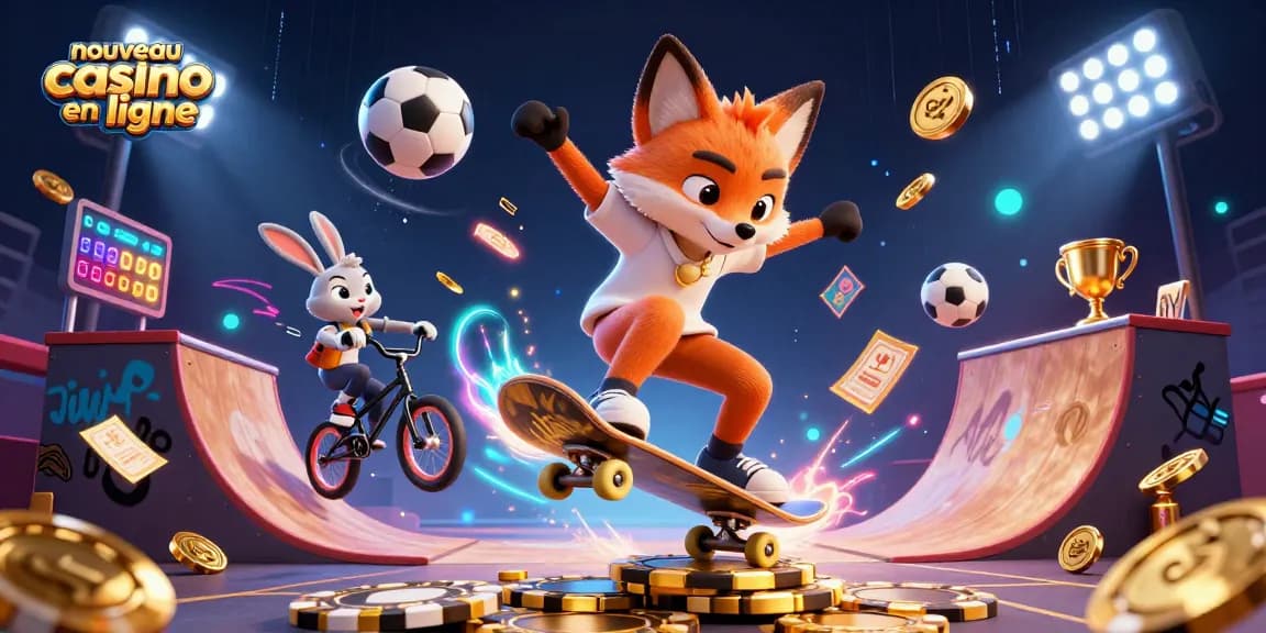 Profitez de l'expérience excitante d'un nouveau casino en ligne avec un renard et un lapin dans un monde dynamique de jeux.