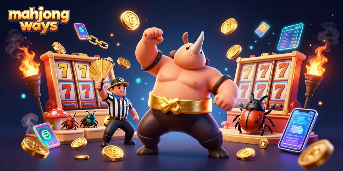 Permainan mahjong ways dengan karakter kejuaraan dan simbol jackpot dalam ilustrasi 3D yang menarik.