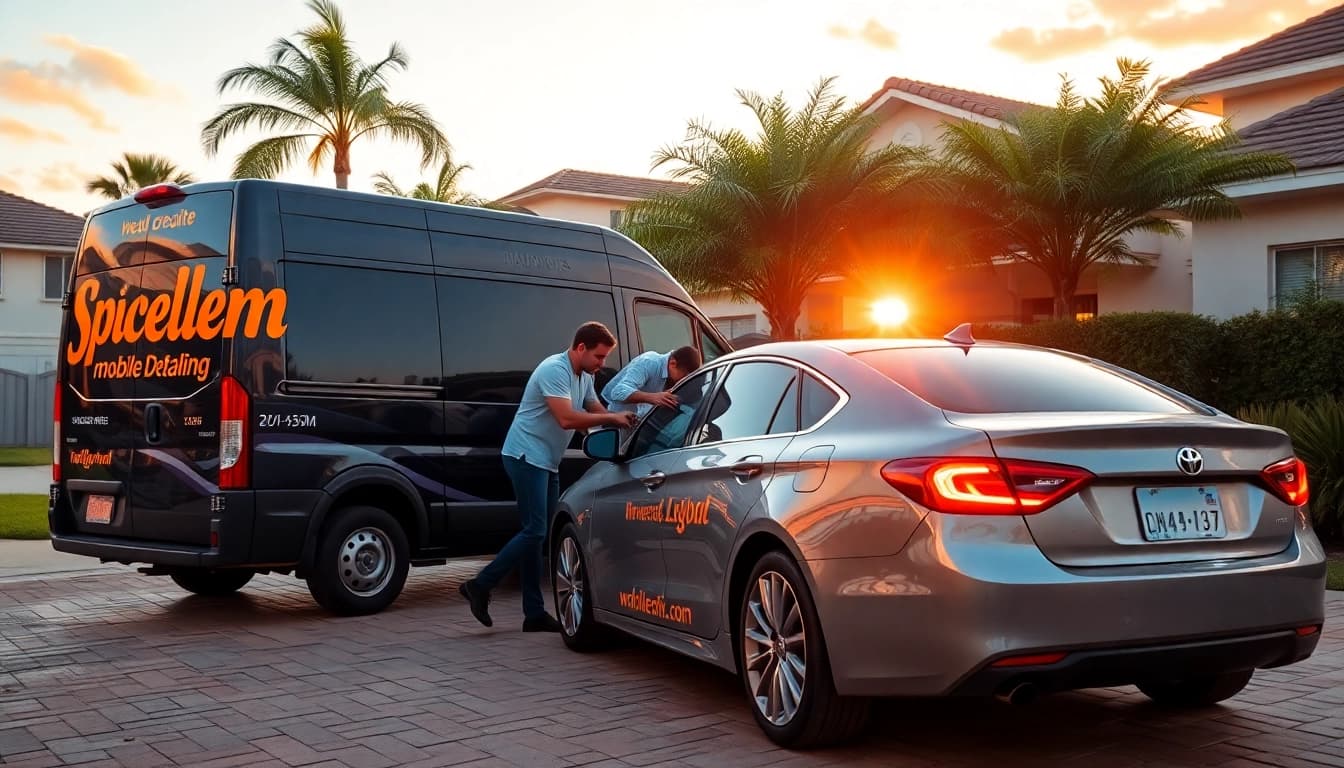 Experience mobile detailing Hialeah with a professional service technician meticulously cleaning a car.