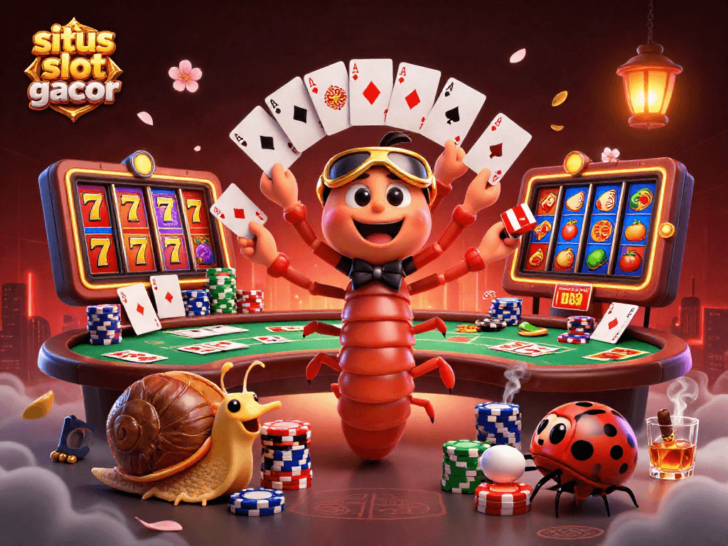 Experience thrilling gameplay at situs slot gacor with vibrant slot reels, colorful characters, and casino excitement.