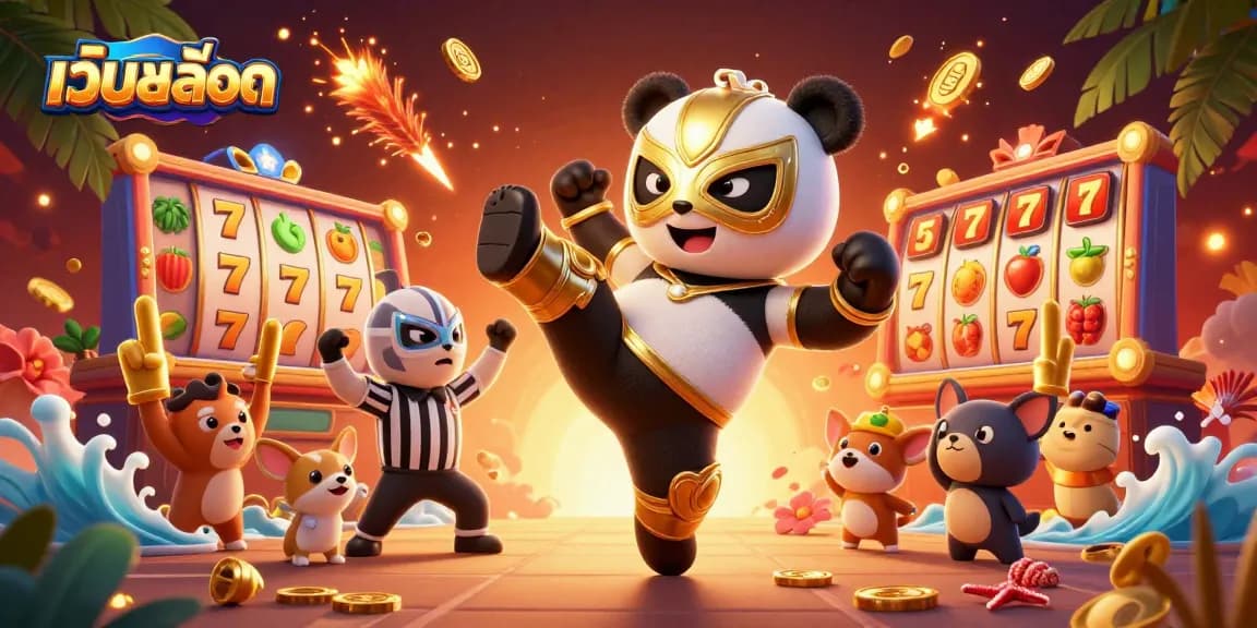 Experience winning at เว็บสล็อต with a kung fu panda wrestler and exciting slot reels!