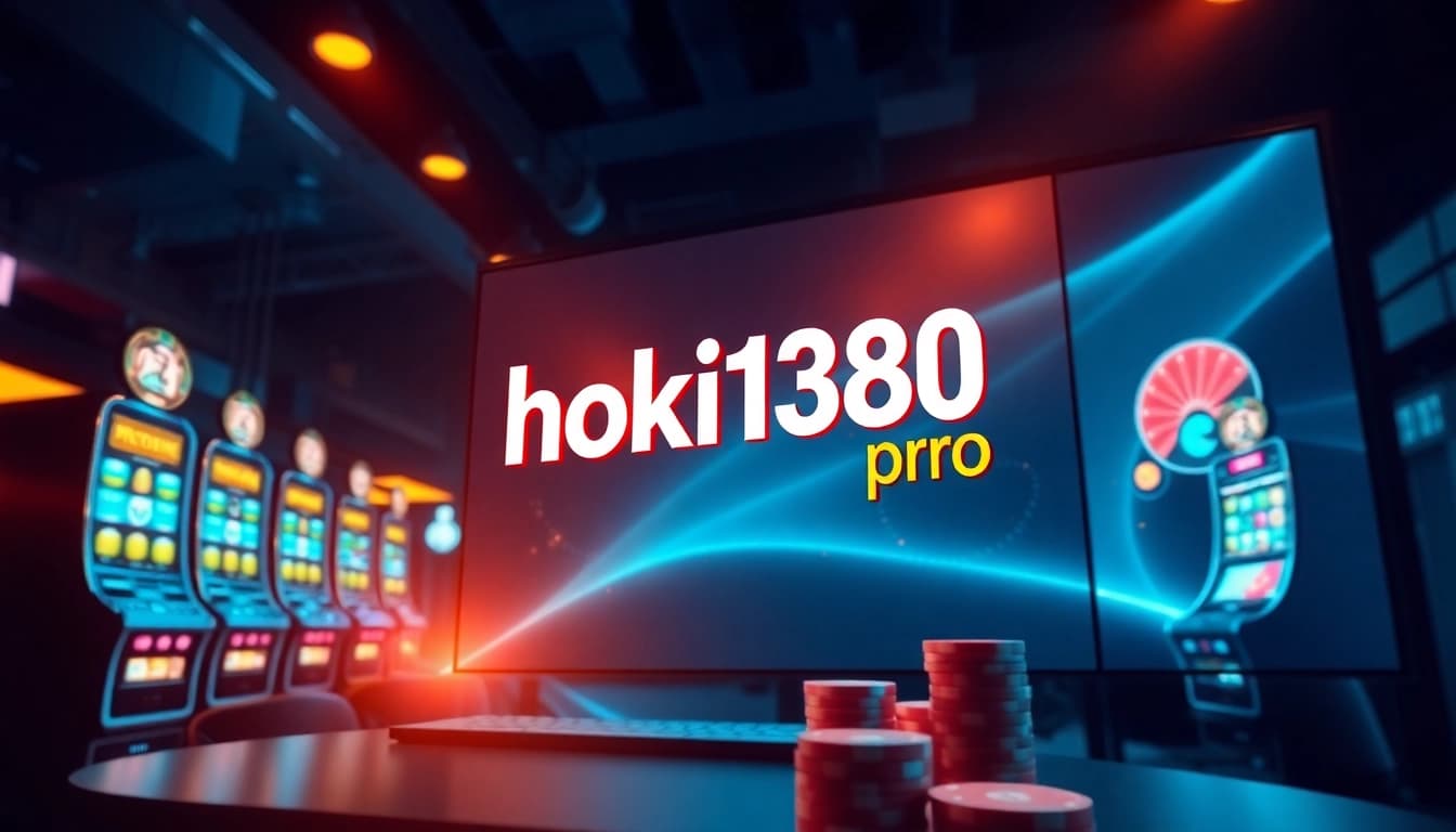 Experience the thrill of online gaming with hoki138 pro's innovative platform featuring vibrant slots and casino graphics.