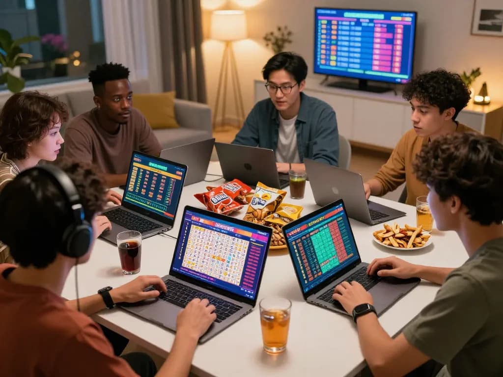 Engaged players focusing on Pengeluaran HK results during a thrilling online lottery session.