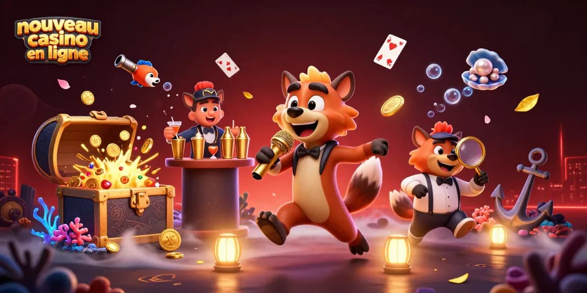 Profitez de l'univers du nouveau casino en ligne avec des hyènes hilarantes animant un club comique.