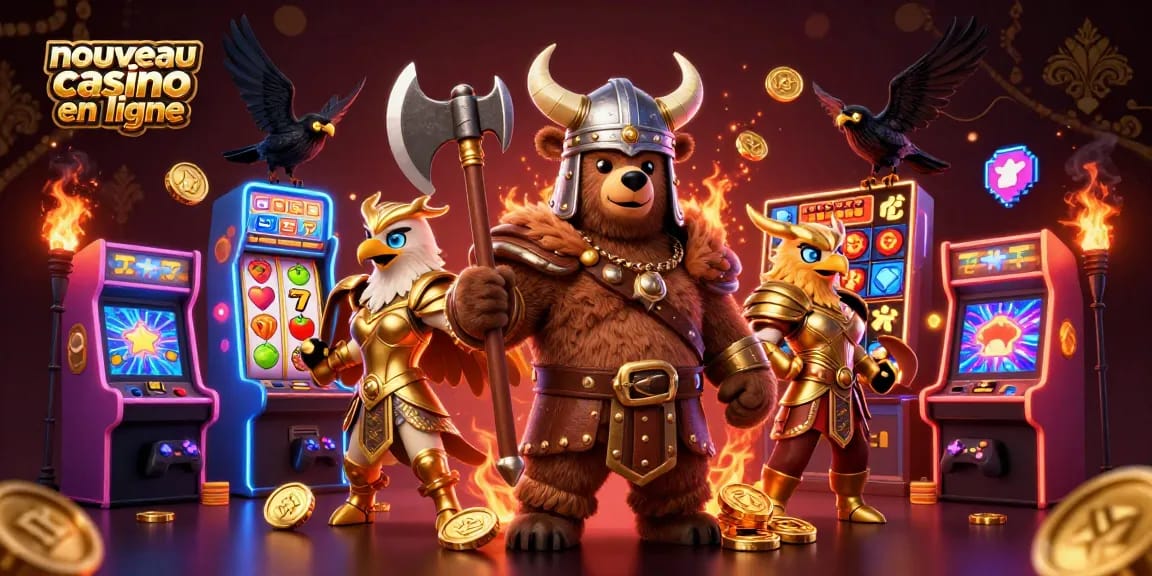 Plongez dans le nouveau casino en ligne avec un ours viking et des machines à sous colorées.