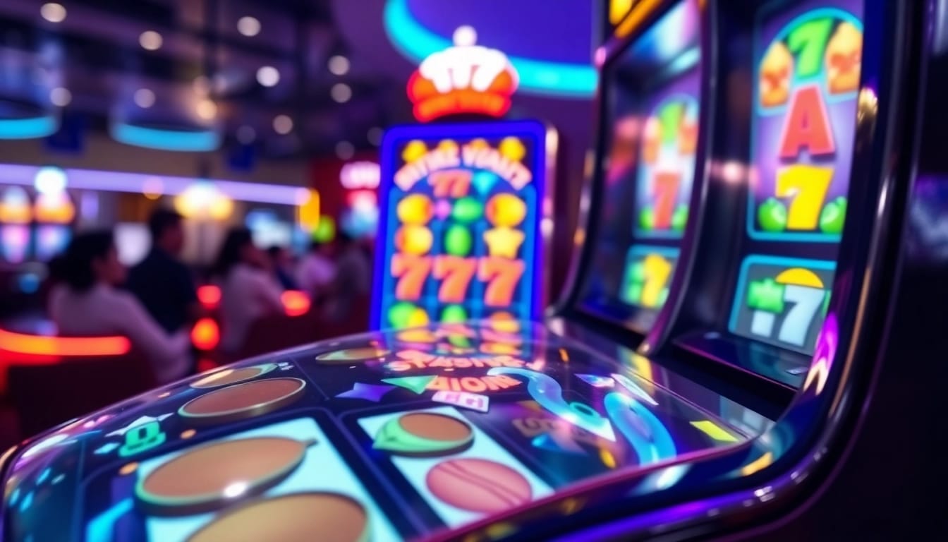 Mainkan agen toto slot yang menarik dengan antarmuka permainan digital yang berwarna-warni.