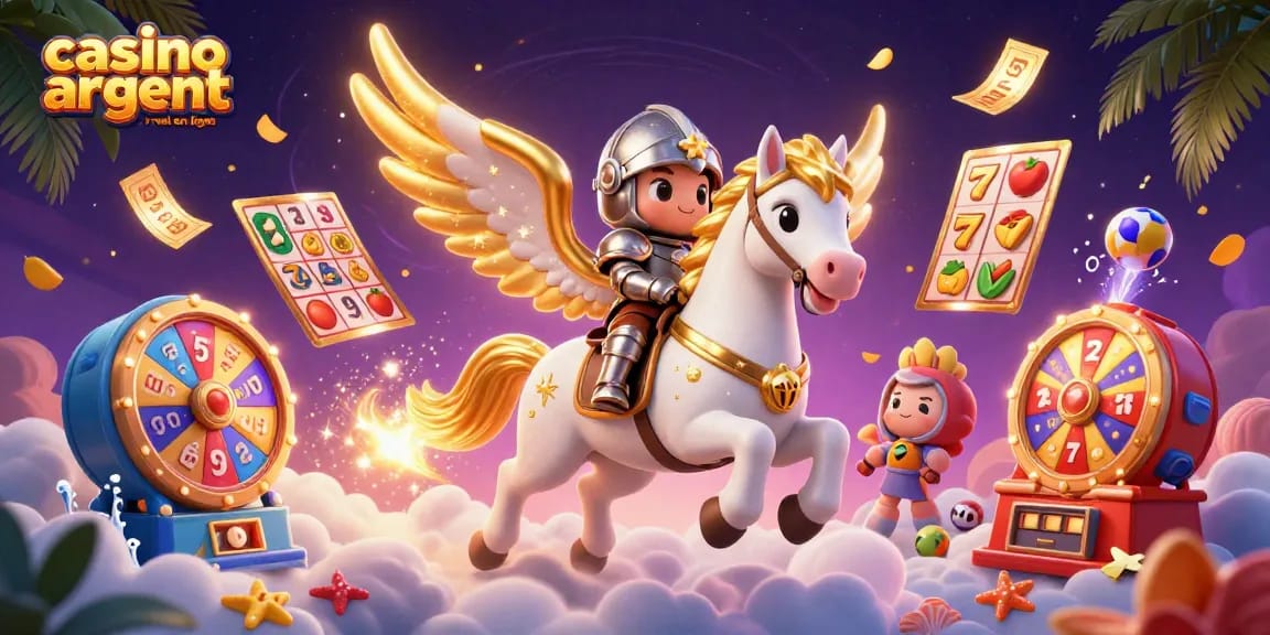 Découvrez le monde du jeu avec un cheval lumineux et des éléments de casino argent réel en ligne.