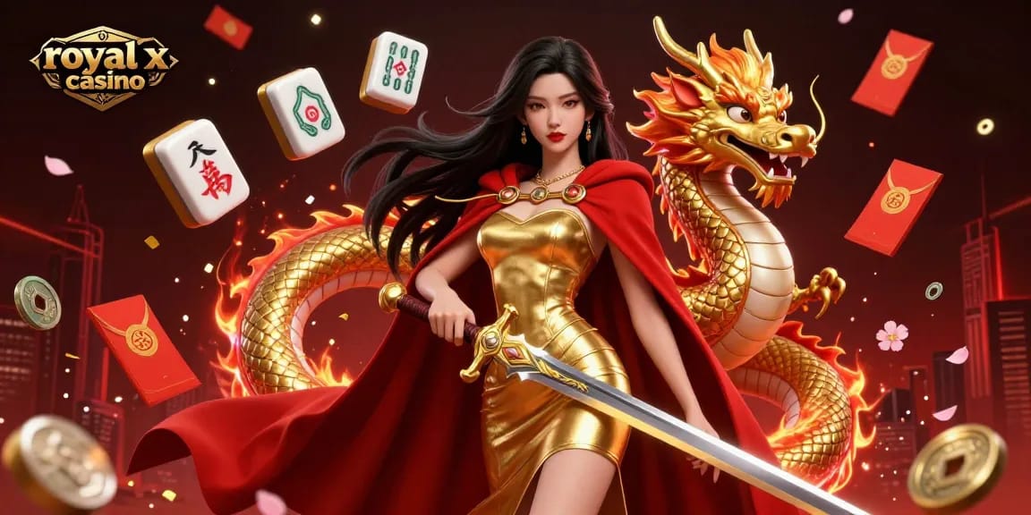 Experience excitement at royal x casino as a stunning warrior queen commands the game.