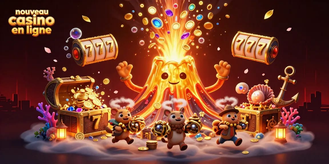 Gagnez au nouveau casino en ligne avec un volcan éruptif de trésors et de symboles de machines à sous dynamiques.