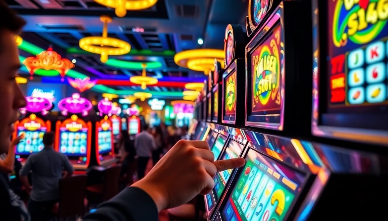 Menang besar pada pgbet slot di kasino yang ceria dan ramai dengan pemain yang bersemangat.