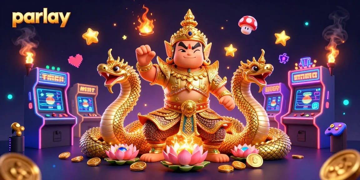 Bet on parlay with energetic guardians and vibrant game elements in a captivating illustration.