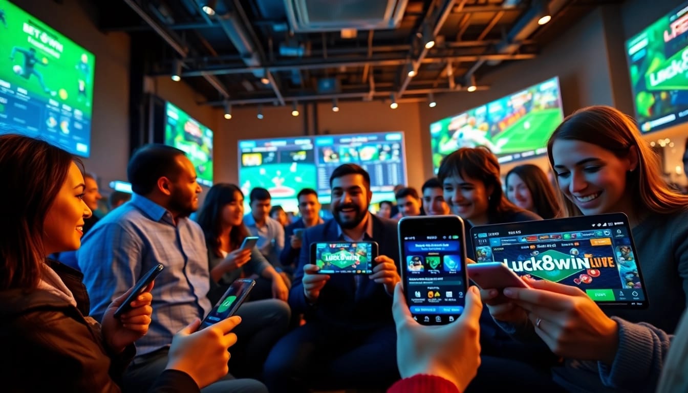 Exciting online betting atmosphere showcasing luck8win.live with diverse players enjoying gaming.