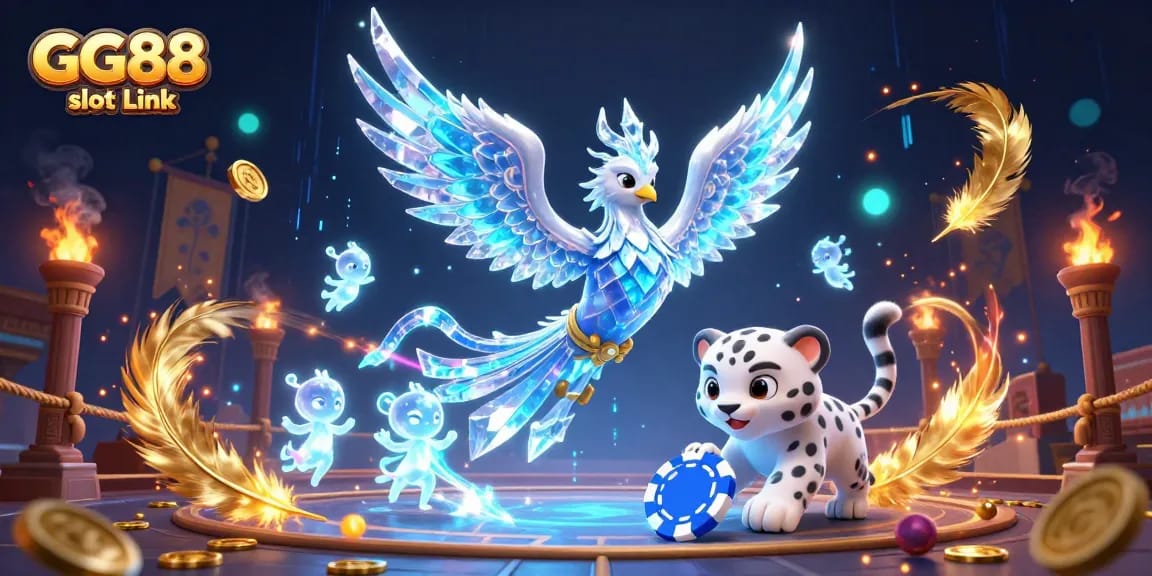 Experience the captivating GG88 slot Link with an enchanting illustration of vibrant casino elements and characters.