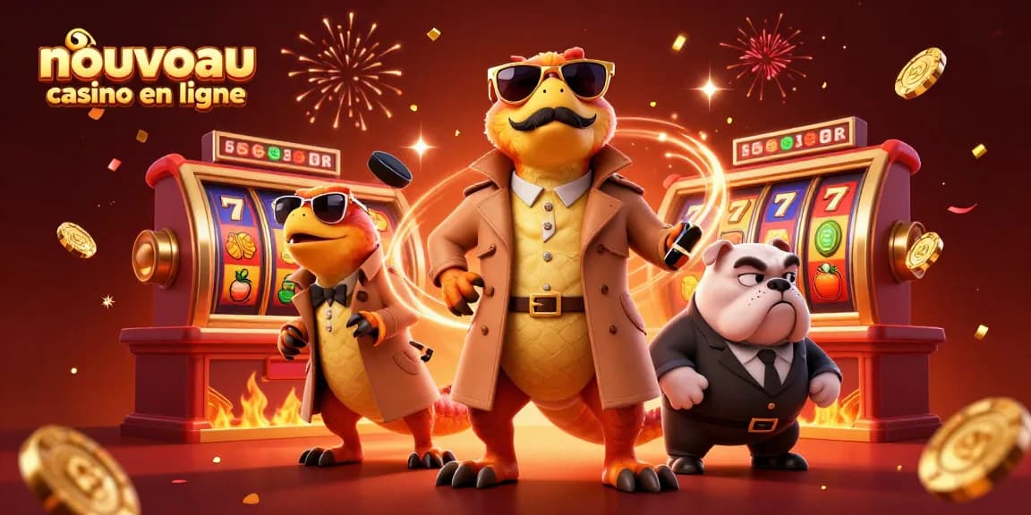 Un nouveau casino en ligne avec des raptors en costume tentant d'entrer dans un salon VIP en jouant avec des machines à sous.