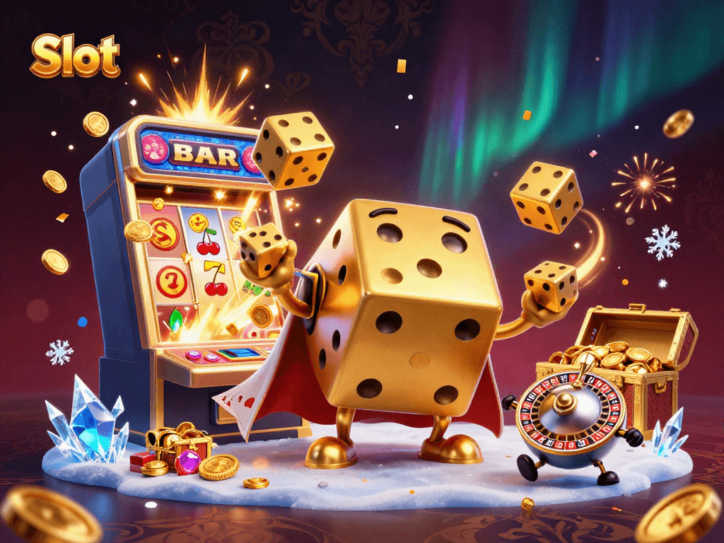 Engaging slot scene featuring colorful symbols and a jackpot explosion with dynamic casino characters.