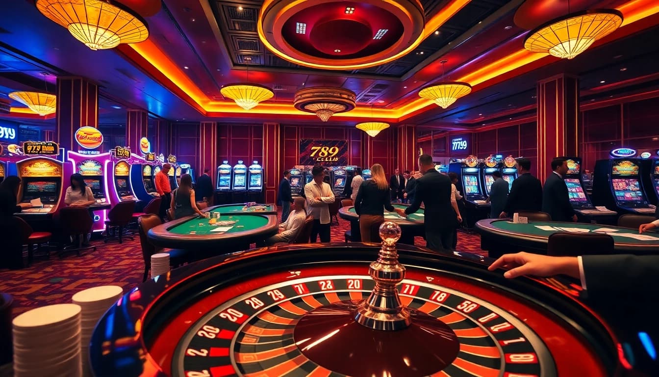 Experience the thrill of gaming at 789 club with vibrant casino tables and exciting slot machines.