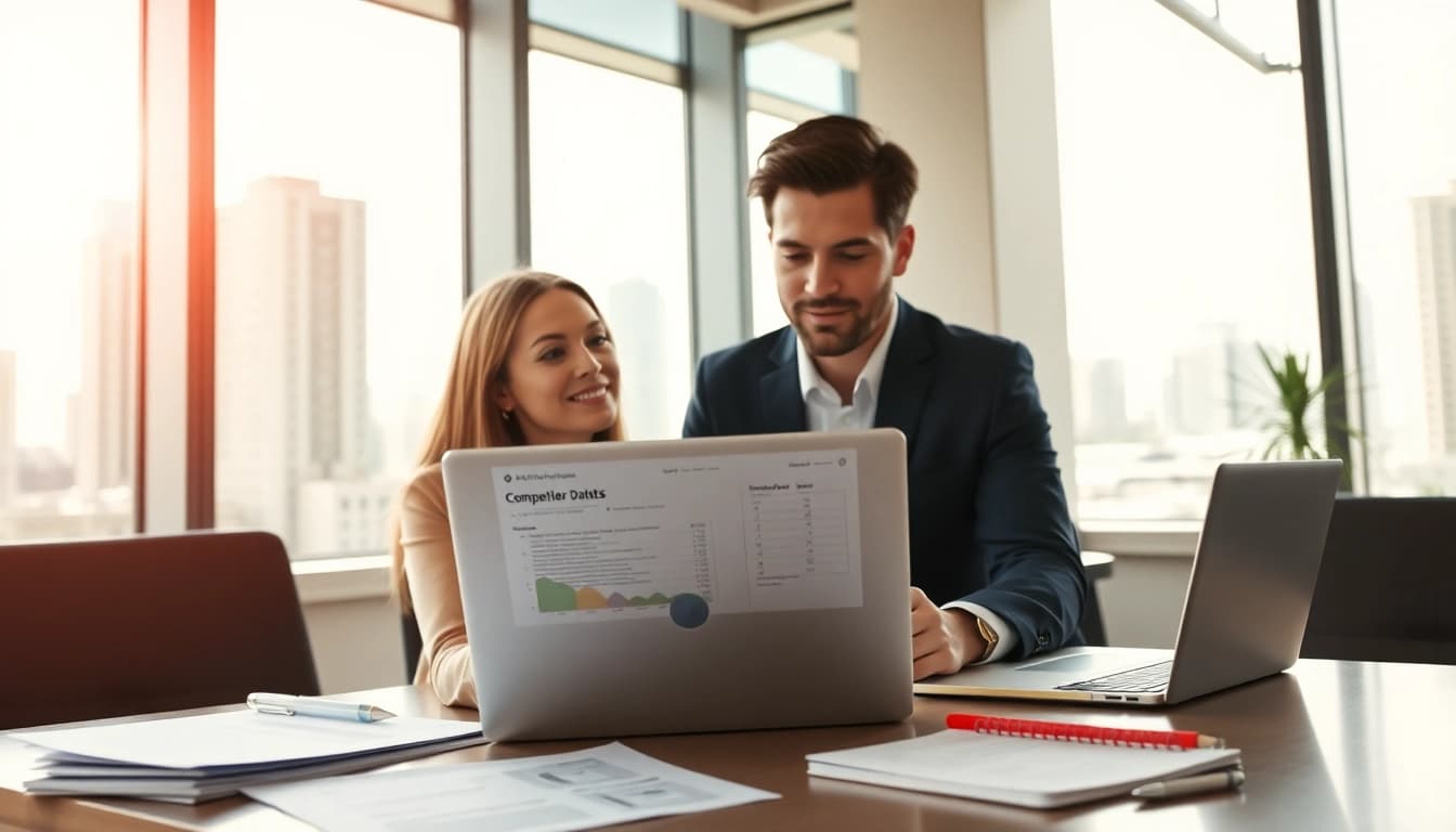 Find competitor customer list during a professional business meeting in a modern office.