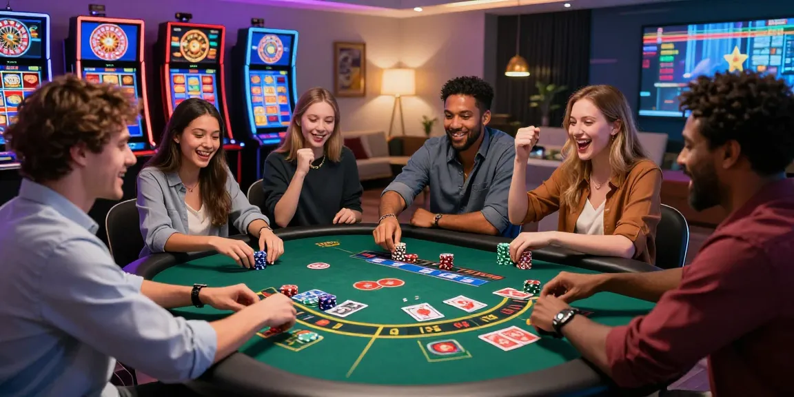 Expérience de casino en ligne passionnante mettant en vedette des joueurs profitant de jeux avec croupiers en direct et des graphismes immersifs.