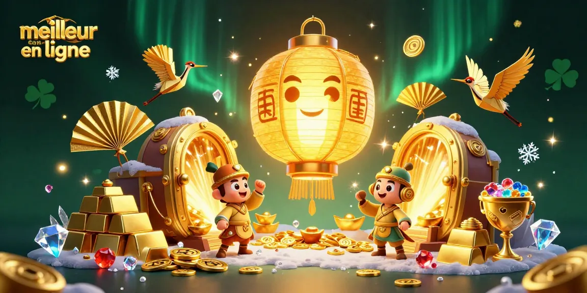 Jouez dans le meilleur casino en ligne avec des lumières et symboles chanceux captivants.