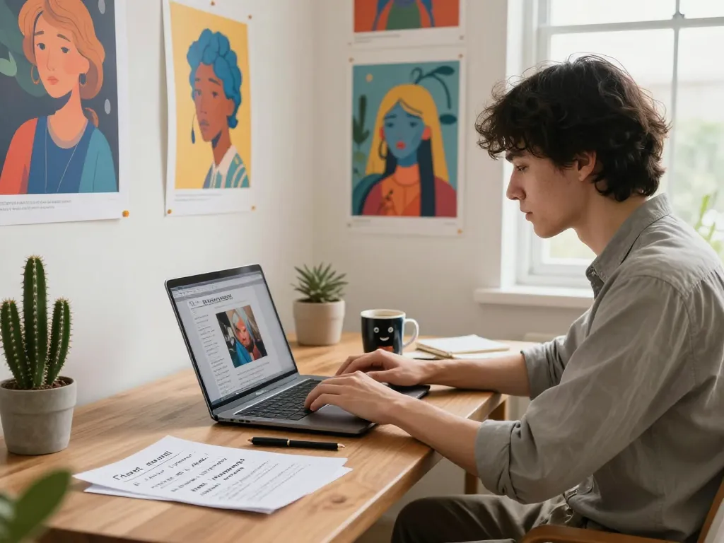 Generate image to prompt from AI in a modern creative workspace.