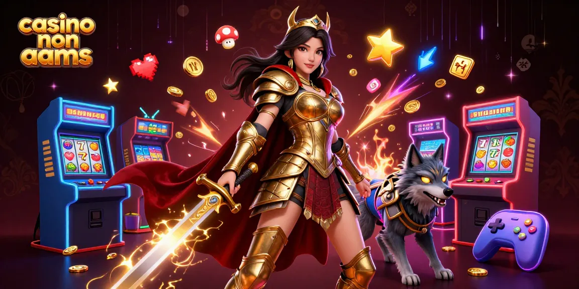 Vivi un gameplay entusiasmante nei casino non AAMS con elementi arcade vibranti e una maestosa regina guerriera.