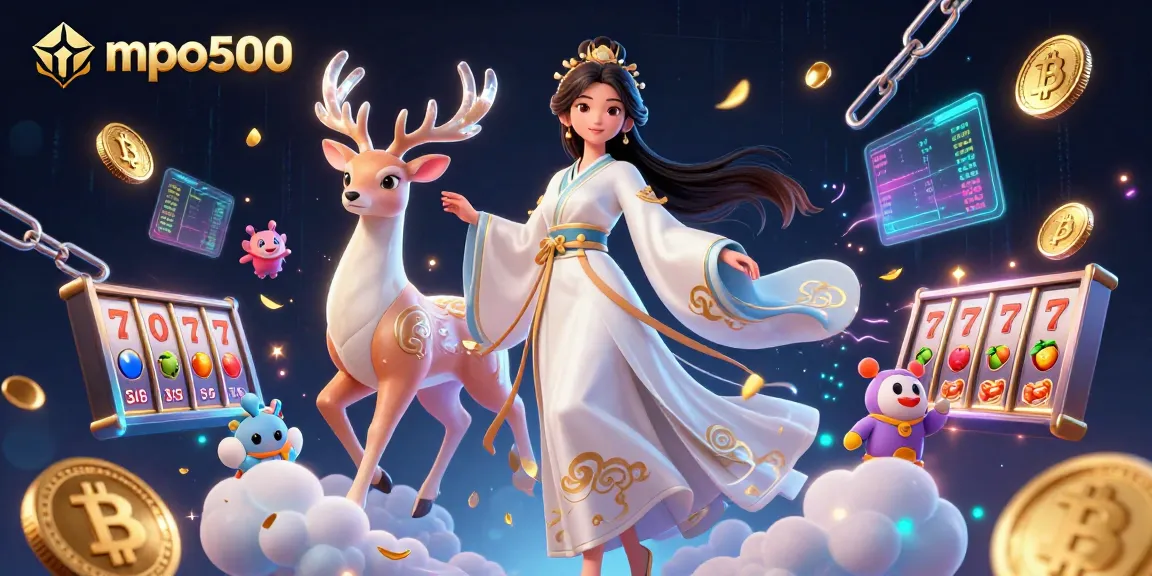 Spin the reels and enjoy thrilling jackpots with mpo500 in a vibrant 3D casino scene.