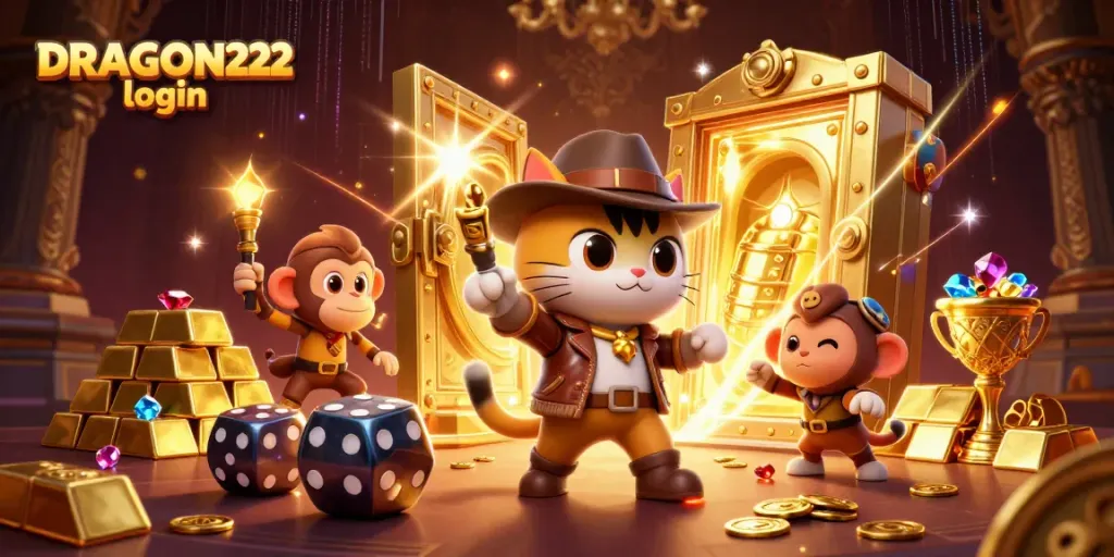 Experience the thrill of gaming at DRAGON222 login with vibrant casino adventure elements and captivating visuals.