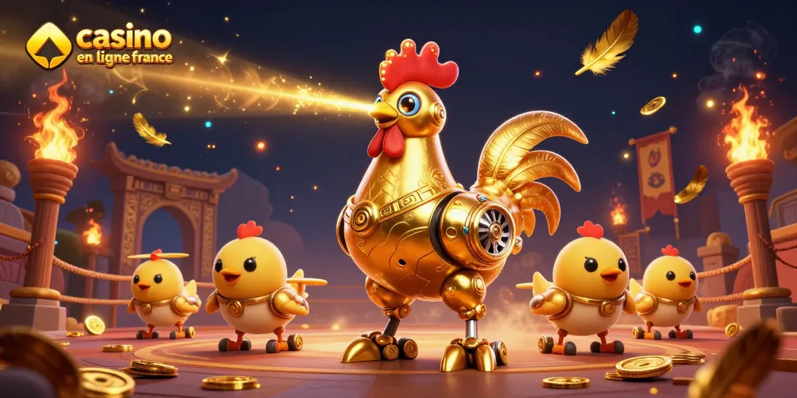 Jouez dans un casino en ligne France avec des symboles dorés et des personnages de jeu animés