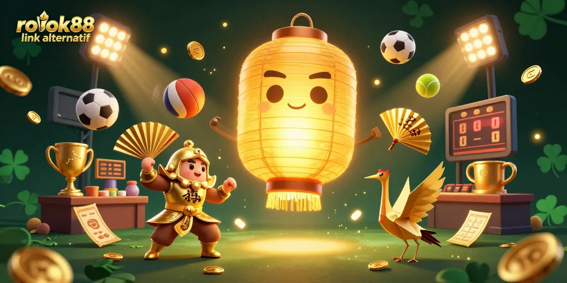 Experience the excitement of rokok88 link alternatif with vibrant casino elements and gold tones.