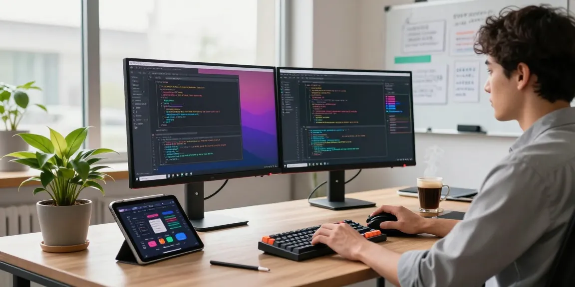 Explore the versatile Snipaste下载 in a modern tech workspace with dual monitors and creative coding setup.