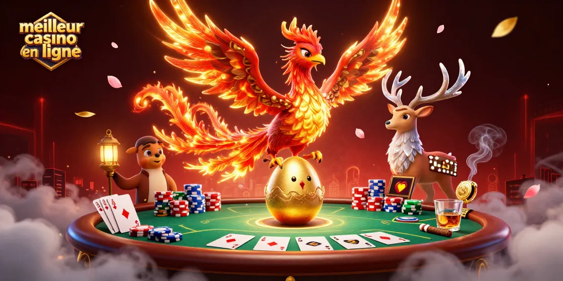 Jouez dans le meilleur casino en ligne avec cette illustration dynamique de la scène de poker.