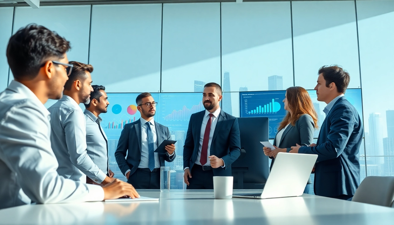 Utilize AI for competitor analysis through collaborative insights, showcasing diverse professionals analyzing data.