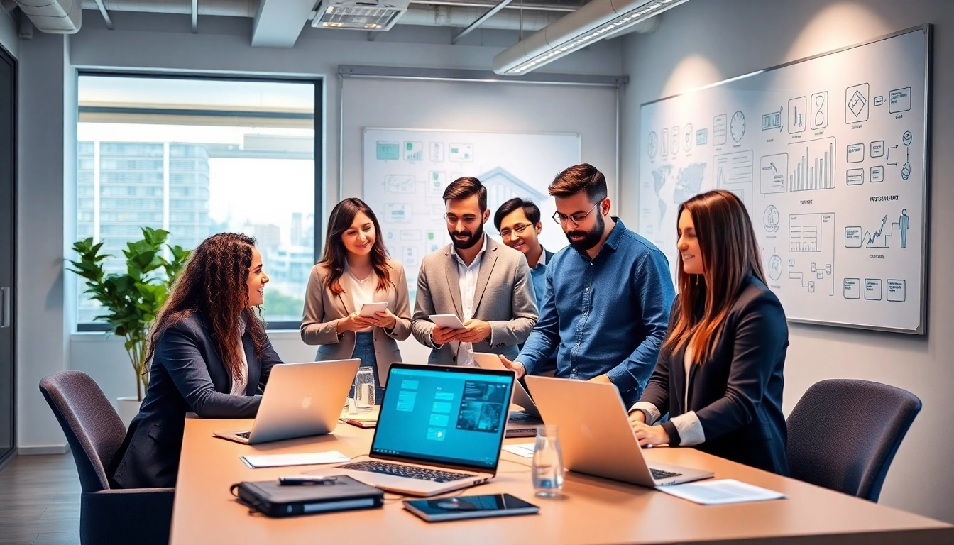 Outsourced IT Support Tampa team collaborating in a modern office setting.