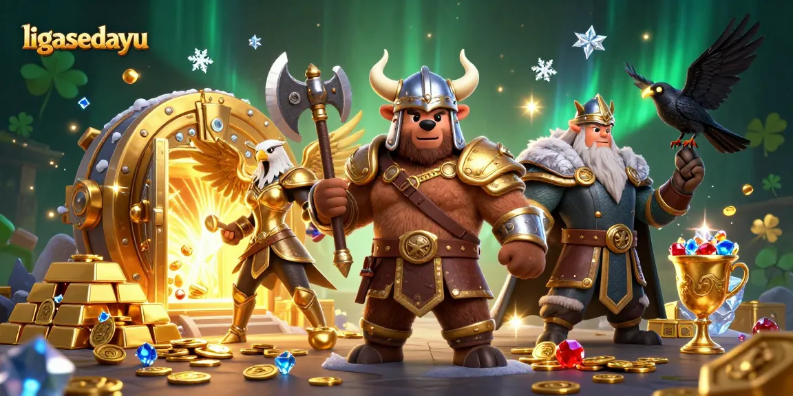 Join the exciting ligasedayu community with vibrant gaming visuals and treasure adventures.