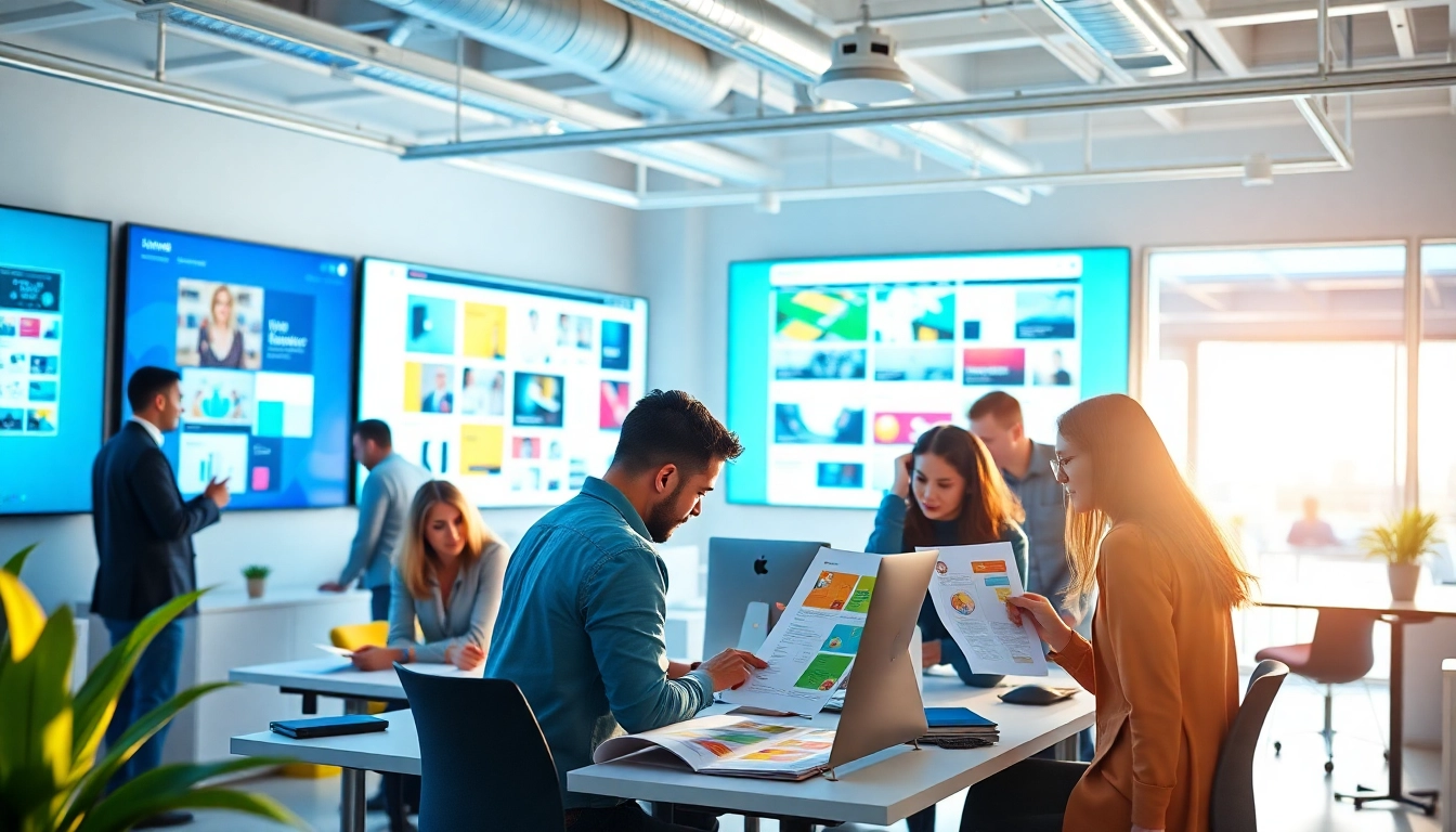Webdesign Agentur im kreativen Arbeitsumfeld mit einem dynamischen Team und modernen Designs.